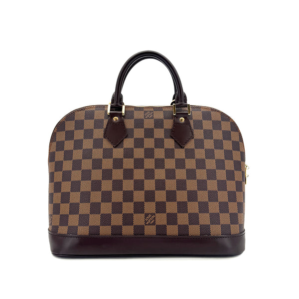 LOUIS VUITTON DAMIER ALMA HAND BAG EBENE CANVAS N51131 90301648
