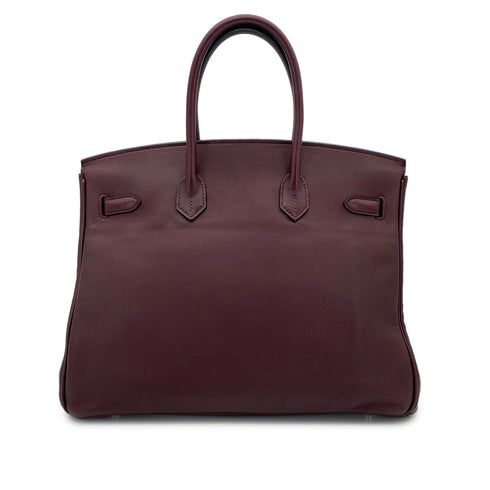 HERMES BIRKIN 35 PRUNE EVERCOLOR HAND BAG □N SHW 90301651 - PURPOSE