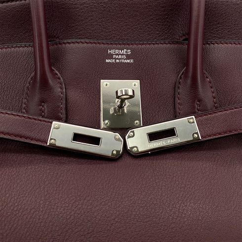 HERMES BIRKIN 35 PRUNE EVERCOLOR HAND BAG □N SHW 90301651 - PURPOSE