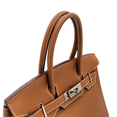 HERMES BIRKIN 30 GOLD TOGO HAND BAG □H SHW 90301652 - PURPOSE