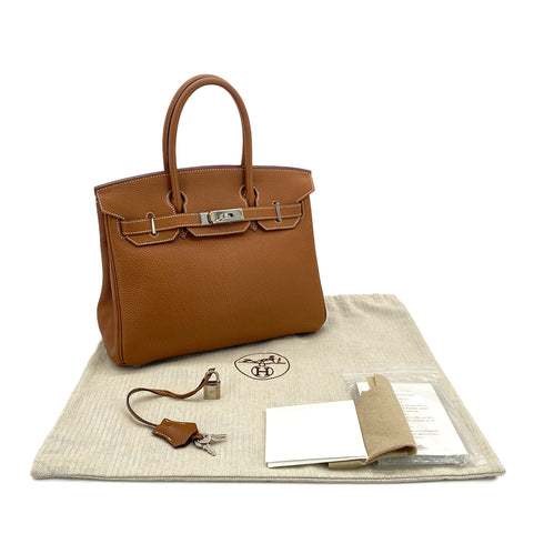 HERMES BIRKIN 30 GOLD TOGO HAND BAG □H SHW 90301652 - PURPOSE