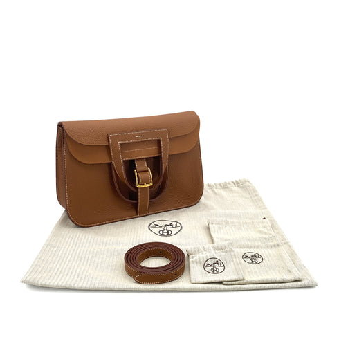 HERMES HALZAN 31 GOLD TAURILLON CLEMENCE 5WAY HAND SHOULDER BAG B GHW 90301654 - PURPOSE