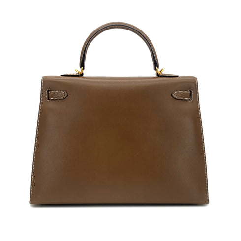 HERMES KELLY 35 SELLIER ETOUPE VEAU TADELAKT HAND SHOULDER BAG A GHW 90301655 - PURPOSE