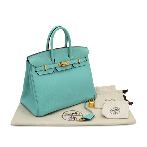 HERMES BIRKIN 25 BLUE SAINT CYR TOGO HAND BAG T GHW 90301656 - PURPOSE