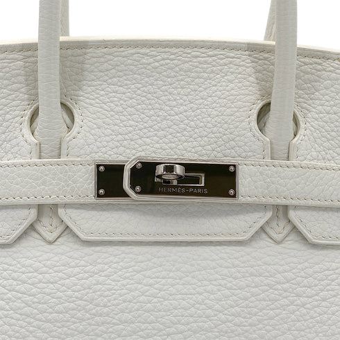 HERMES BIRKIN 30 WHITE TAURILLON CLEMENCE HAND BAG □N SHW 90301658 - PURPOSE