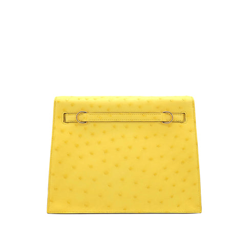 HERMES KELLY DANCE2 JAUNE CITRON OSTRICH 4WAY BAG Y RGHW 90301659 - PURPOSE