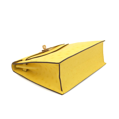 HERMES KELLY DANCE2 JAUNE CITRON OSTRICH 4WAY BAG Y RGHW 90301659 - PURPOSE