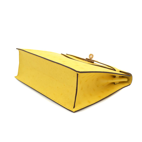 HERMES KELLY DANCE2 JAUNE CITRON OSTRICH 4WAY BAG Y RGHW 90301659 - PURPOSE