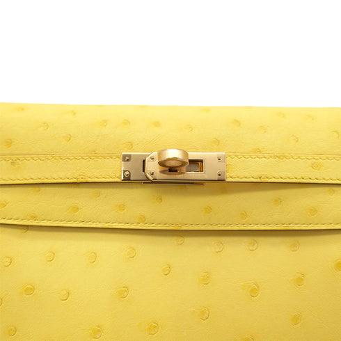 HERMES KELLY DANCE2 JAUNE CITRON OSTRICH 4WAY BAG Y RGHW 90301659 - PURPOSE