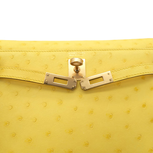 HERMES KELLY DANCE2 JAUNE CITRON OSTRICH 4WAY BAG Y RGHW 90301659 - PURPOSE