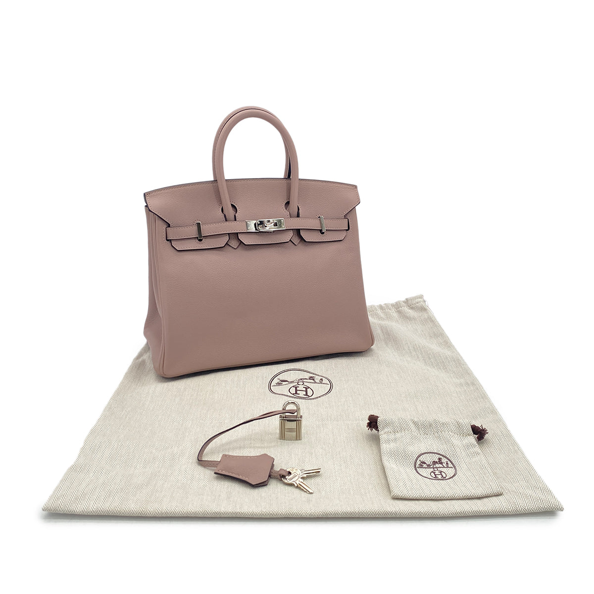 HERMES BIRKIN 25 GLYCINE EVERCOLOR HAND BAG T SHW 90301660