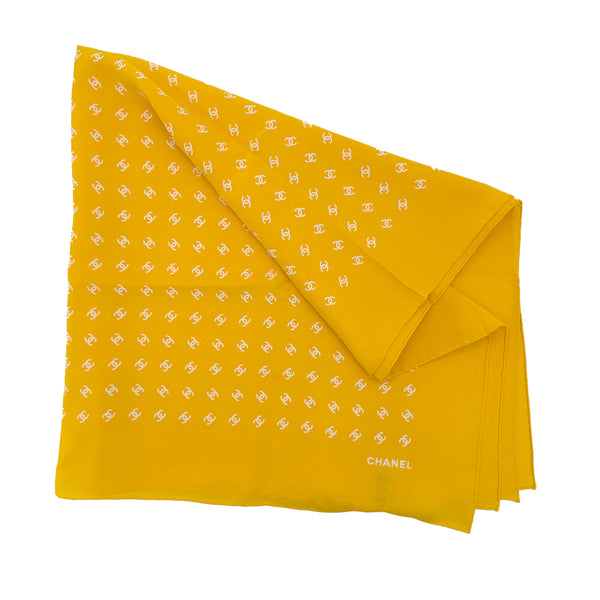 CHANEL VINTAGE COCOMARK SCARF YELLOW SILK 90301664 - PURPOSE