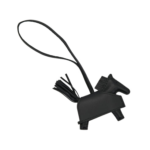 HERMES BAG CHARM RODEO ROBEO ROCK PM BLACK AGNEAU MILO K 90301666 - PURPOSE