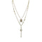 CHANEL NECKLACE COCOMARK DOUBLE CHAIN FAUX PEARL RHINESTONE ACCESSORY B19P 90301667 - PURPOSE