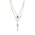 CHANEL NECKLACE COCOMARK DOUBLE CHAIN FAUX PEARL RHINESTONE ACCESSORY B19P 90301667 - PURPOSE