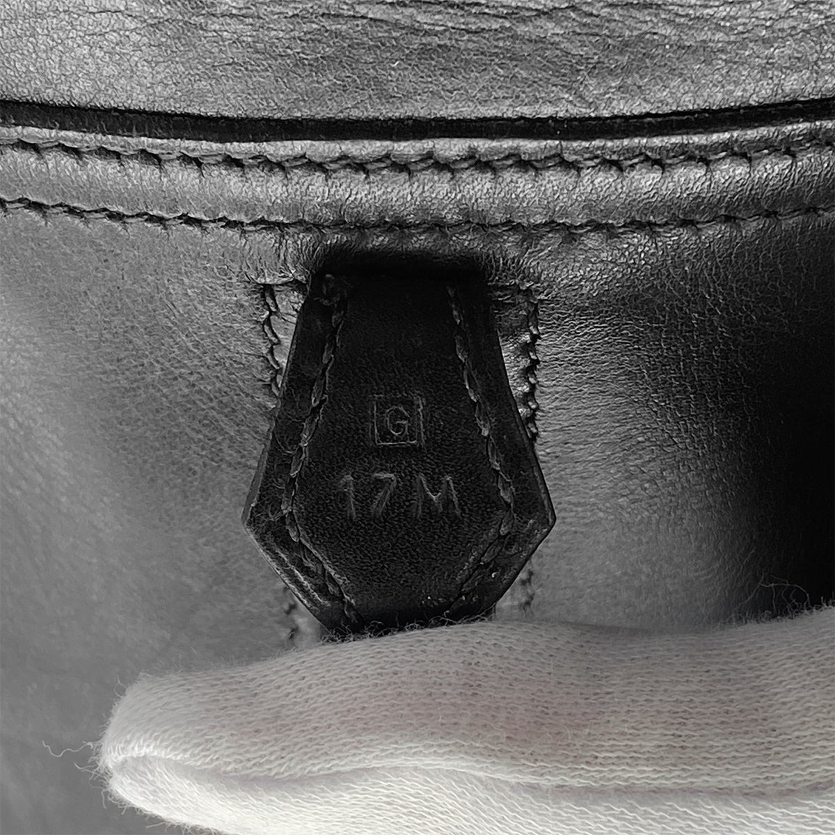 HERMES PLUME 32 HAND BAG WAFFLE DEUTCH BLACK □G SHW 90301694