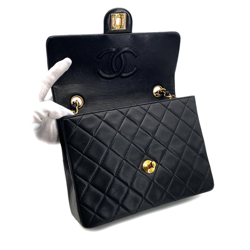 CHANEL VINTAGE MINI MATELASSE CHAIN SHOULDER BAG BLACK LAMB SKIN 90301695 - PURPOSE