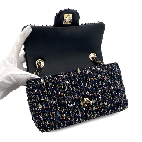 CHANEL MINI MATELASSE 20 CHAIN SHOULDER BAG MULTICOLOR TWEED 90301697 - PURPOSE