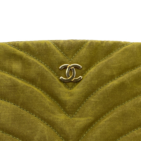 CHANEL VINTAGE BIJOU CHAIN SHOULDER BAG KAHKI CANVAS 90301698 - PURPOSE