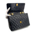 CHANEL VINTAGE MATELASSE CHAIN SHOULDER BAG BLACK LAMB SKIN 90301699 - PURPOSE