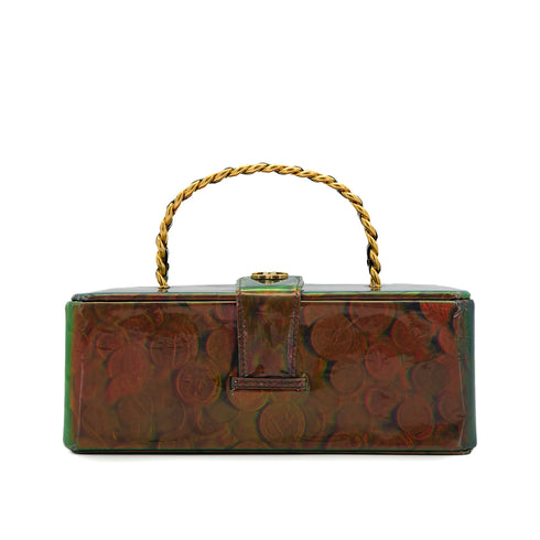 CHANEL VINTAGE COIN PATTERN HAND BAG GREEN ENAMEL 90301700 - PURPOSE