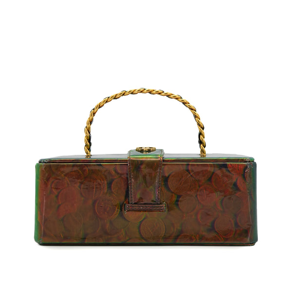 CHANEL VINTAGE COIN PATTERN HAND BAG GREEN ENAMEL 90301700 - PURPOSE