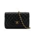 CHANEL VINTAGE MATELASSE HALF MOON CHAIN SHOULDER BAG BLACK LAMB SKIN 90301701 - PURPOSE