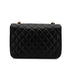 CHANEL VINTAGE MATELASSE HALF MOON CHAIN SHOULDER BAG BLACK LAMB SKIN 90301701 - PURPOSE