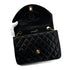 CHANEL VINTAGE MATELASSE HALF MOON CHAIN SHOULDER BAG BLACK LAMB SKIN 90301701 - PURPOSE