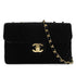 CHANEL VINTAGE MAXI CHEVRON CHAIN SHOULDER BAG BLACK VELOR 90301702 - PURPOSE