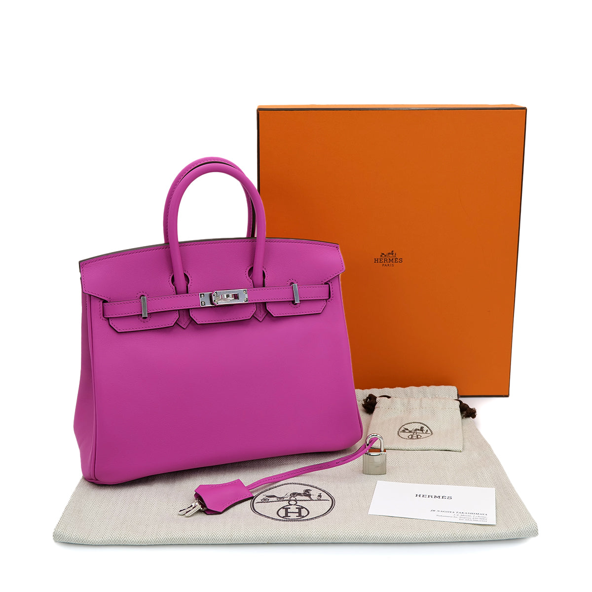 HERMES BIRKIN 25 MAGNOLIA SWIFT HAND BAG U SHW 90301703