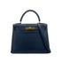 HERMES KELLY 28 SELLIER BLUE MARINE COUCHEVEL HAND SHOULDER BAG 〇Y GHW 90301705 - PURPOSE
