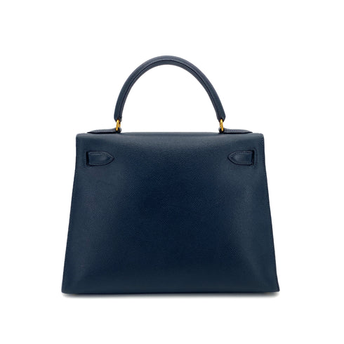 HERMES KELLY 28 SELLIER BLUE MARINE COUCHEVEL HAND SHOULDER BAG 〇Y GHW 90301705 - PURPOSE