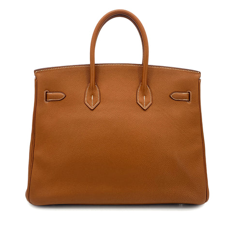 HERMES BIRKIN 35 GOLD TOGO HAND BAG □H SHW 90301709 - PURPOSE