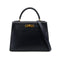 HERMES KELLY 28 SELLIER BLUE INDIGO BOXCALF HAND SHOULDER BAG □C GHW 90301712 - PURPOSE