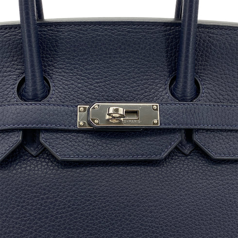 HERMES BIRKIN 35 VERSO BLUE NUIT ROSE PURPLE TAURILLON CLEMENCE HAND BAG A SHW 90301713 - PURPOSE