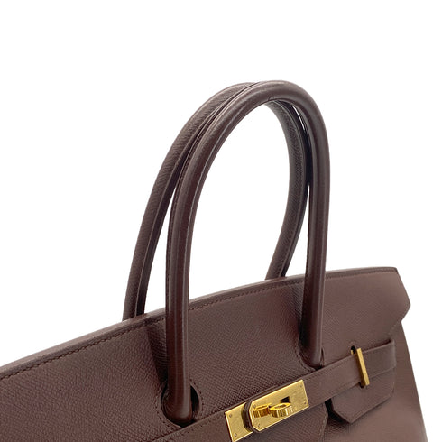 HERMES BIRKIN 35 HABANA COURCHEVEL HAND BAG □A GHW 90301723 - PURPOSE
