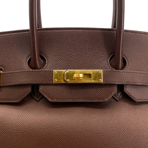 HERMES BIRKIN 35 HABANA COURCHEVEL HAND BAG □A GHW 90301723 - PURPOSE