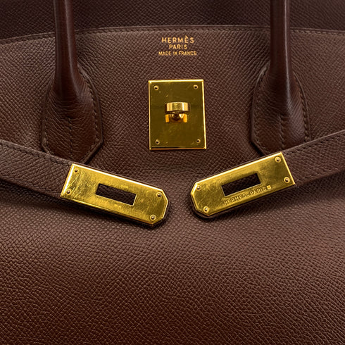 HERMES BIRKIN 35 HABANA COURCHEVEL HAND BAG □A GHW 90301723 - PURPOSE