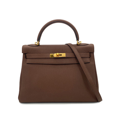 HERMES KELLY 32 RETOURNE BRULEE TOGO HAND SHOULDER BAG □R GHW 90301724 - PURPOSE