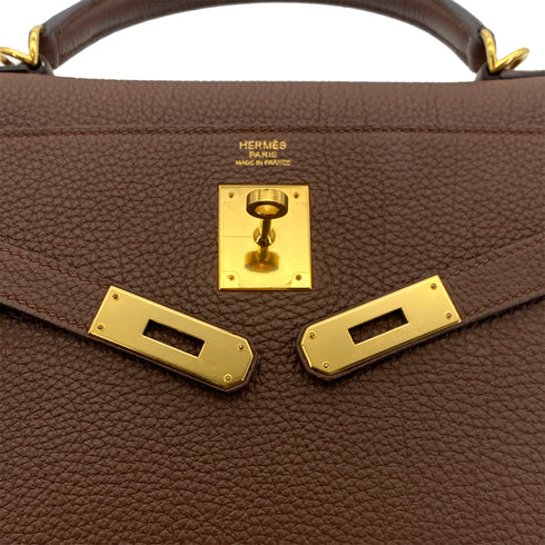 HERMES KELLY 32 RETOURNE BRULEE TOGO HAND SHOULDER BAG □R GHW 90301724 - PURPOSE