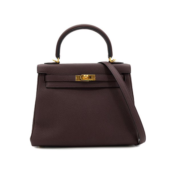 HERMES KELLY 25 RETOURNE ROUGE SELLIER TOGO HAND SHOULDER BAG B GHW 90301725 - PURPOSE