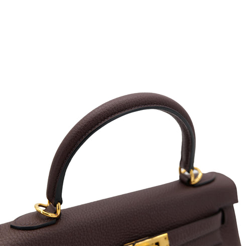 HERMES KELLY 25 RETOURNE ROUGE SELLIER TOGO HAND SHOULDER BAG B GHW 90301725 - PURPOSE