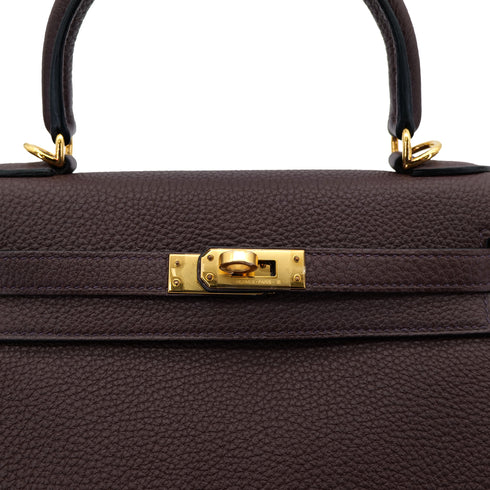 HERMES KELLY 25 RETOURNE ROUGE SELLIER TOGO HAND SHOULDER BAG B GHW 90301725 - PURPOSE
