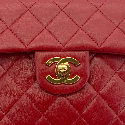 CHANEL VINTAGE MINI SQUARE 17 CHAIN SHOULDER BAG RED LAMB SKIN 90301726 - PURPOSE