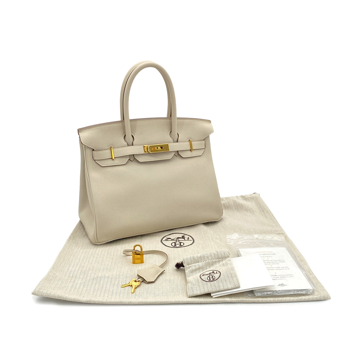 HERMES BIRKIN 30 CRAIE TOGO HAND BAG A GHW 90301731