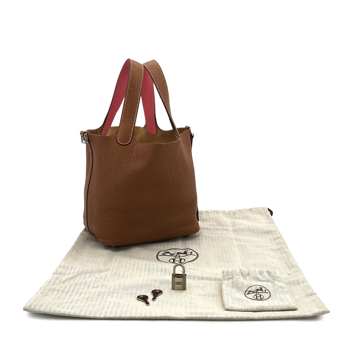 HERMES PICOTIN LOCK PM ECLAT GOLD ROSE AZALEE TAURILLON CLEMENCE HAND BAG D SHW 90301732