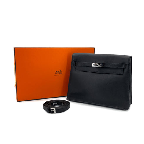 HERMES KELLY DANCE BLACK EVERCOLOR SHOULDER BAG □K SHW 90301737 - PURPOSE