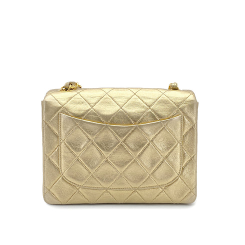 CHANEL VINTAGE MINI SQUARE 17 CHAIN SHOULDER BAG GOLD LAMB SKIN 90301738 - PURPOSE