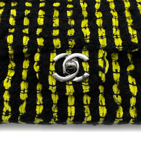 CHANEL MATELASSE CHAIN SHOULDER BAG BLACK YELLOW TWEED 90301743 - PURPOSE